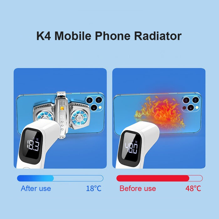 Mobile Phone Cooler Dual RGB Cooling Fan