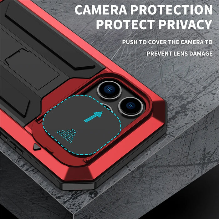 Military Grade Full-Body Rugged Built-in Kickstand Slide Camera Protective Cover Shell for iPhone 13/14