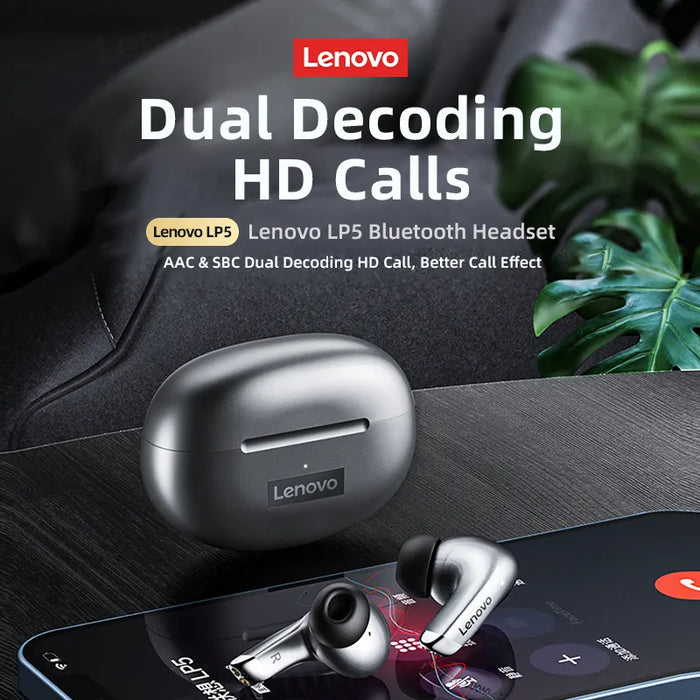 Lenovo LP5  Wireless Bluetooth Earbuds HiFi Music Earphone With Mic Headphones Sports Waterproof Headset
