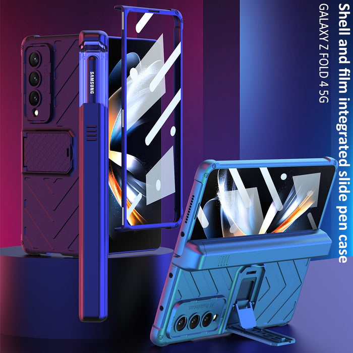 Armor Magnetic Hinge Hard Cover All-included Glass Pen Holder Case For Galaxy Z Fold