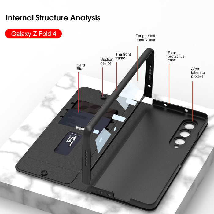 Leather Shockproof Case Cover with Pen Slot For Galaxy Z Fold 4