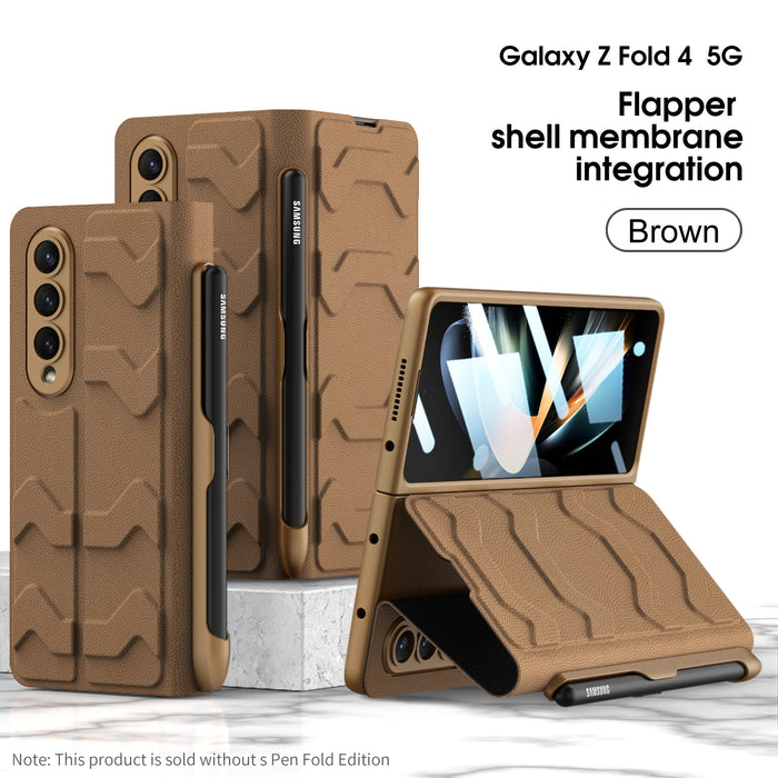 Leather Shockproof Case Cover with Pen Slot For Galaxy Z Fold 4