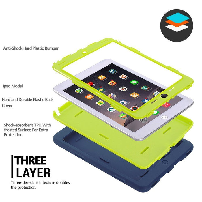 Shockproof Heavy Duty Silicone Hard Case for iPad mini 1/2/3 with Screen Protector Film+free Stylus Pen