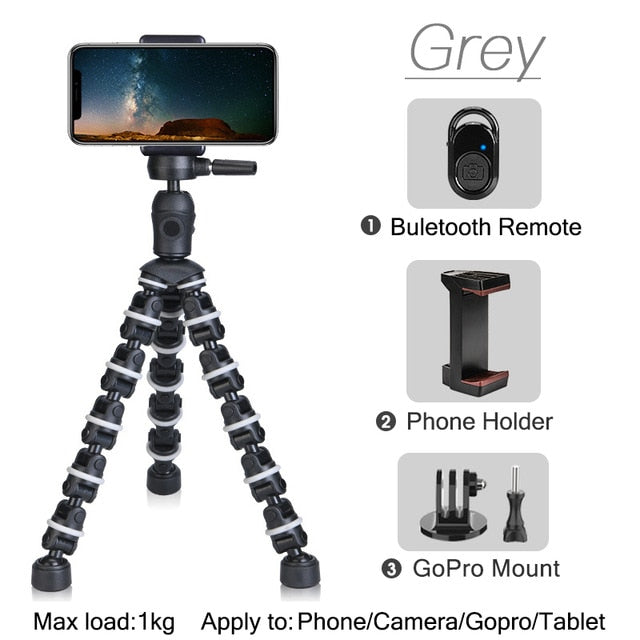 Flexible Desk Tripod with Remote for SmartPhone/Camera/Tablet