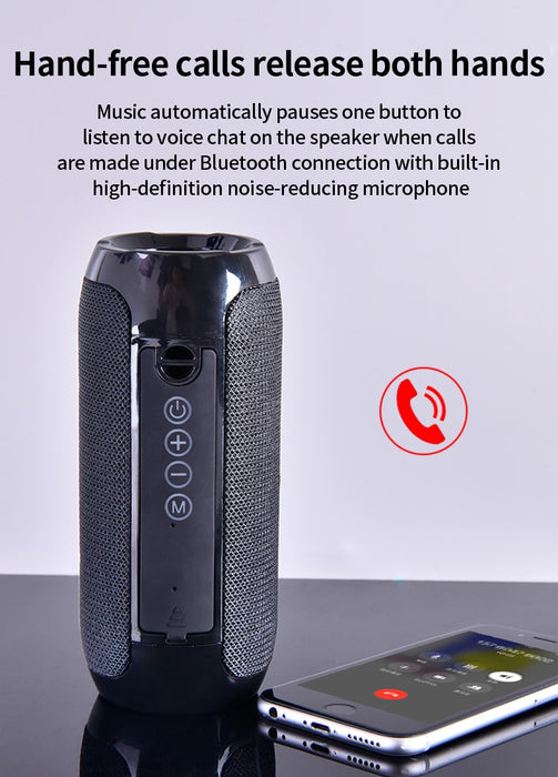 TG117 Portable Outdoor Bluetooth-compatible Speakers Waterproof Column Loudspeaker Support TF Card & FM Radio
