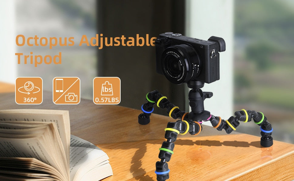Flexible Desk Tripod with Remote for SmartPhone/Camera/Tablet