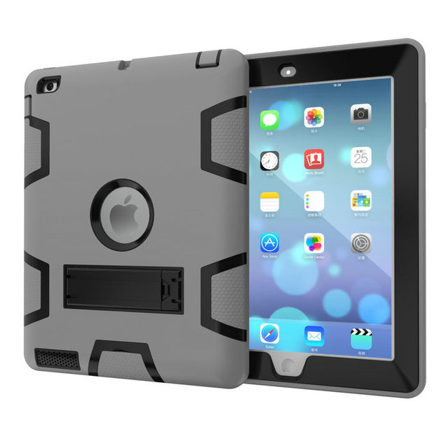 Hybrid Three Layer Heavy Duty Armor Full Body Protector Case with Free stylus For Apple iPad 2 iPad 3 iPad 4