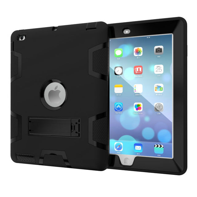 Hybrid Three Layer Heavy Duty Armor Full Body Protector Case with Free stylus For Apple iPad 2 iPad 3 iPad 4