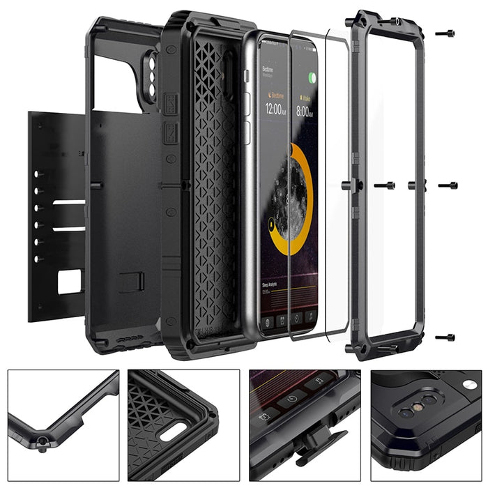 Anti Shock Hybrid Heavy Armor Case With Glass Film For iPhone X 8 7 6 6S Plus 5 5S SE