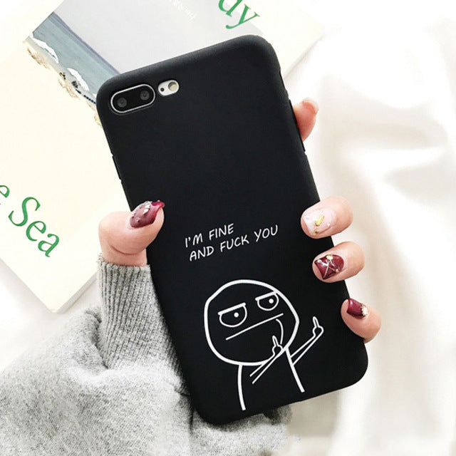 Funny Cartoon Lovers Phone Case For iPhone
