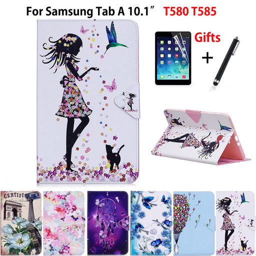 PU Leather Tablet Case With FREE Screen Protector + Pen For Samsung Galaxy Tab A A6 10.1" 2016 SM-T580 T585 T580 T585N
