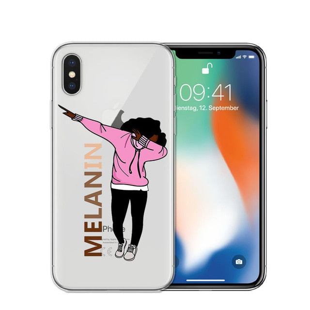 Melanin Poppin Soft Silicone Phone Case for iPhone