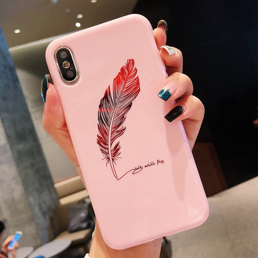 Silicone Feather Case For iPhone
