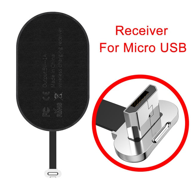 Baseus Qi Wireless Charger Receiver For iPhone & Micro USB Type C Wireless Charging Connector For Samsung Xiaomi Huawei
