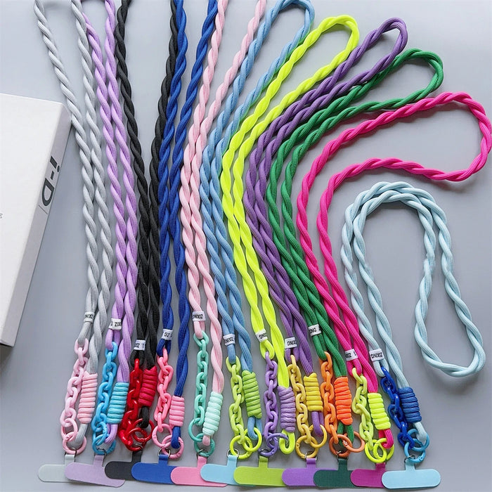 Cute Acrylic Crossbody Phone Lanyard – Universal Outdoor Neck & Shoulder Cord with Anti-Lost Wrist Strap and Secure Clip