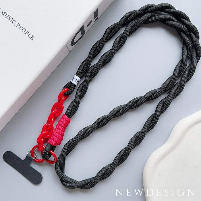 Cute Acrylic Crossbody Phone Lanyard – Universal Outdoor Neck & Shoulder Cord with Anti-Lost Wrist Strap and Secure Clip