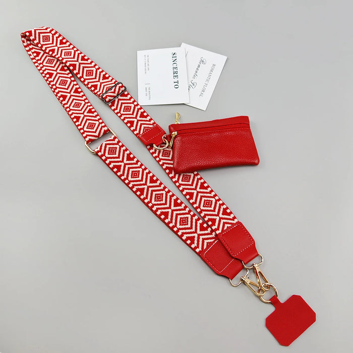 Adjustable Crossbody Phone Lanyard with Zippered Wallet Pouch