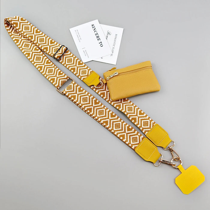 Adjustable Crossbody Phone Lanyard with Zippered Wallet Pouch