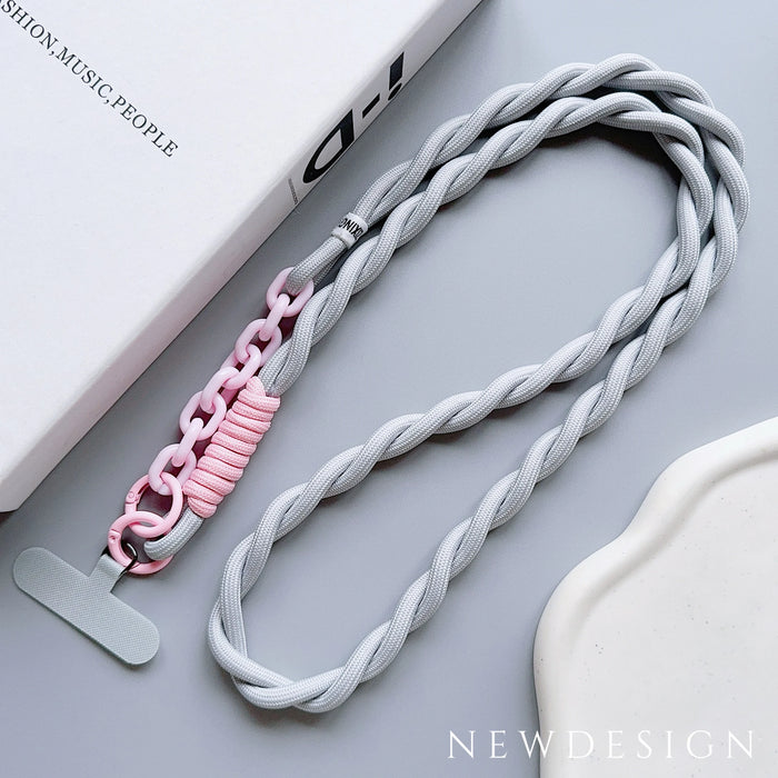 Cute Acrylic Crossbody Phone Lanyard – Universal Outdoor Neck & Shoulder Cord with Anti-Lost Wrist Strap and Secure Clip