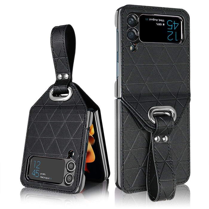 Luxury Rhombus Haven: Stylish Hard Cover for Samsung Galaxy Z Flip 4/ZFlip 3