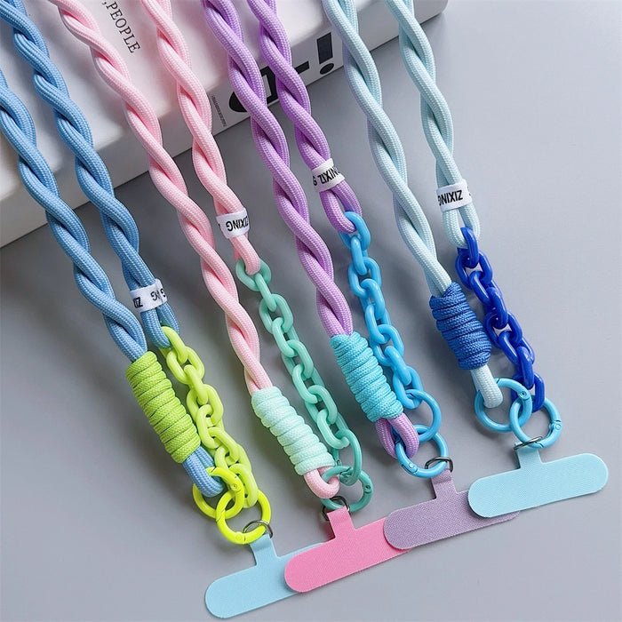 Cute Acrylic Crossbody Phone Lanyard – Universal Outdoor Neck & Shoulder Cord with Anti-Lost Wrist Strap and Secure Clip