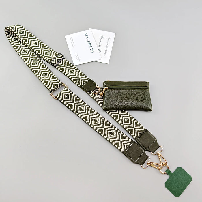 Adjustable Crossbody Phone Lanyard with Zippered Wallet Pouch