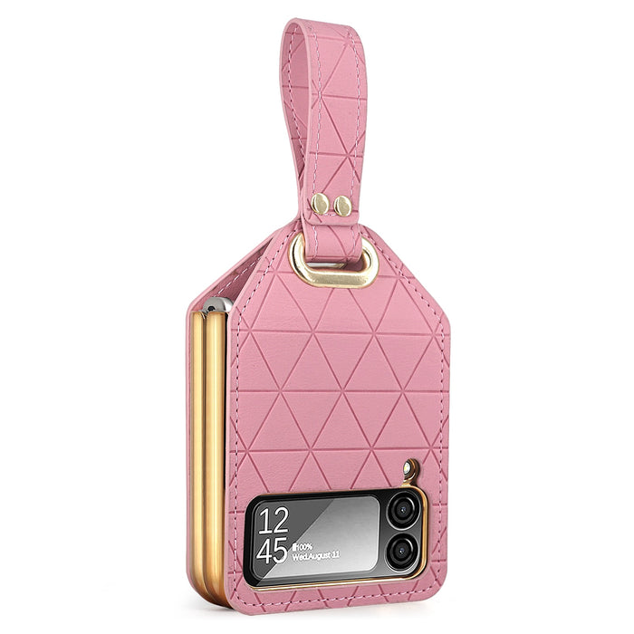 Luxury Rhombus Haven: Stylish Hard Cover for Samsung Galaxy Z Flip 4/ZFlip 3