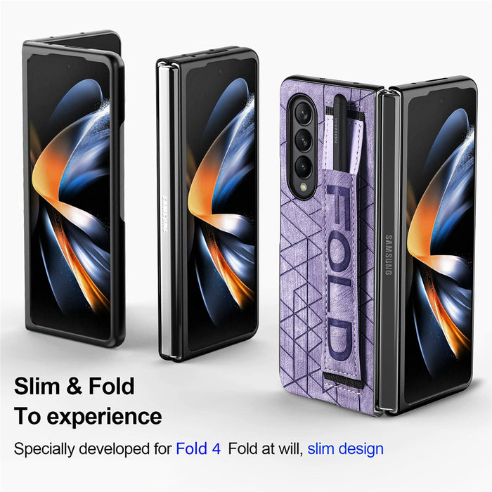 Ultra Slim with Raised Bezel Camera Protect Shockproof Case For Samsung Galaxy Z Fold 4 Case with Wrist Strap S Pen Slot,