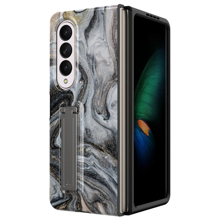 Marble Armor Case for Samsung Galaxy Z Fold 4 with Kickstand