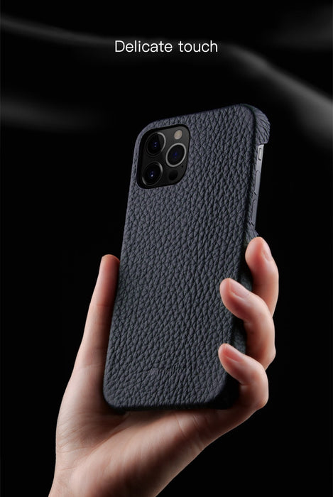 Premium Genuine Leather Back Cover For iPhone 14