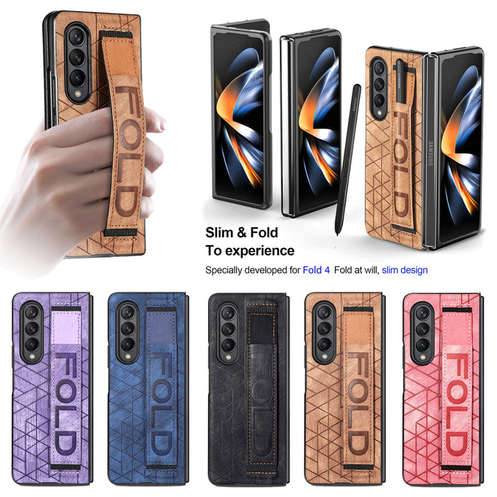 Ultra Slim with Raised Bezel Camera Protect Shockproof Case For Samsung Galaxy Z Fold 4 Case with Wrist Strap S Pen Slot,