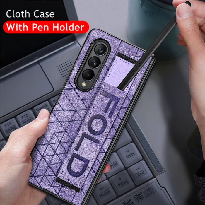 Ultra Slim with Raised Bezel Camera Protect Shockproof Case For Samsung Galaxy Z Fold 4 Case with Wrist Strap S Pen Slot,