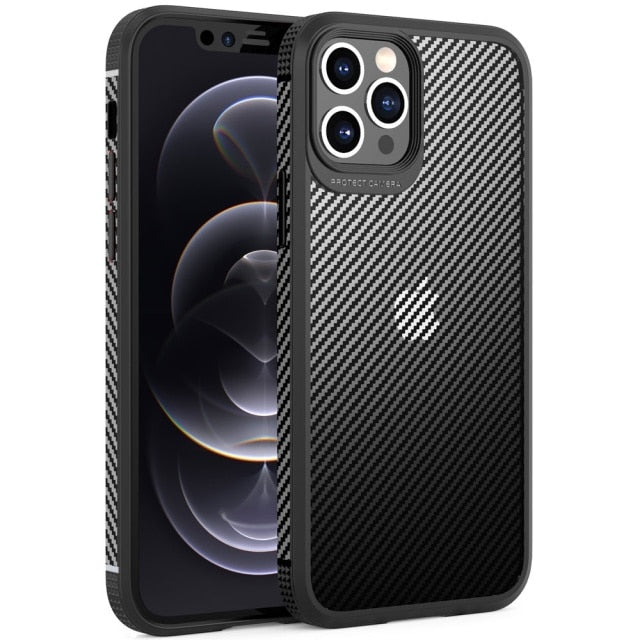 Carbon Fiber Shockproof Case For Apple iPhone