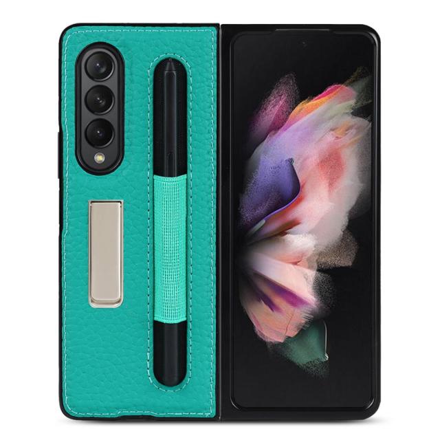 Leather Protective Case/w S Pen Holder & Stand For Galaxy Z Fold 3