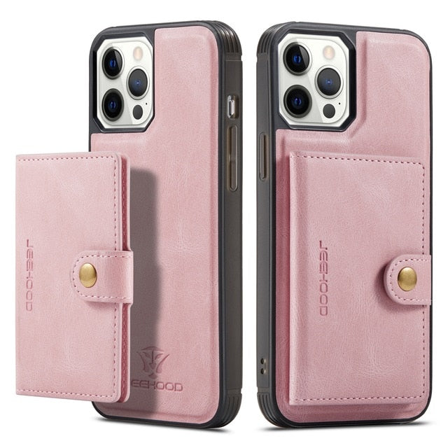 Luxury Magnetic Wallet Leather Case For iPhone