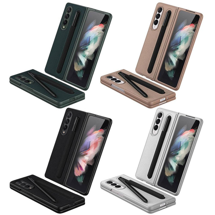 Pure Leather Protective Case With S Pen Slot For Samsung Galaxy Z Fold3