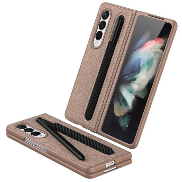 Pure Leather Protective Case With S Pen Slot For Samsung Galaxy Z Fold3