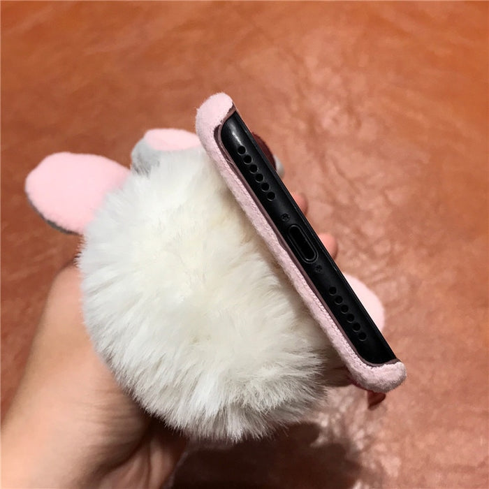 Lazy Rabbit Fluffy Case For iPhone