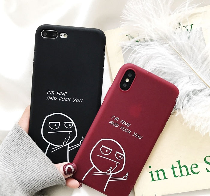 Funny Cartoon Lovers Phone Case For iPhone