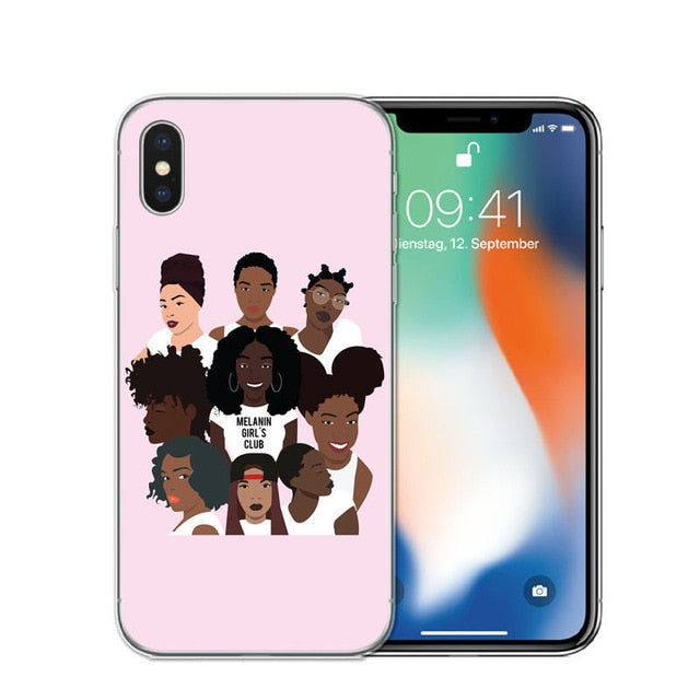 Melanin Poppin Soft Silicone Phone Case for iPhone