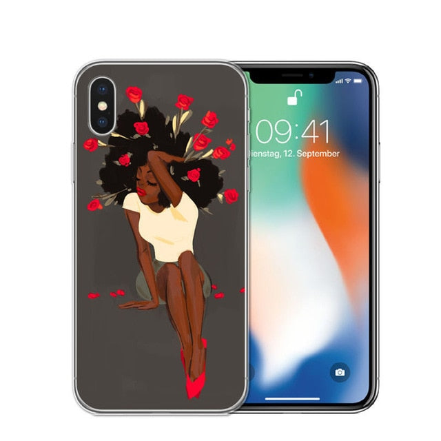 Melanin Poppin Soft Silicone Phone Case for iPhone