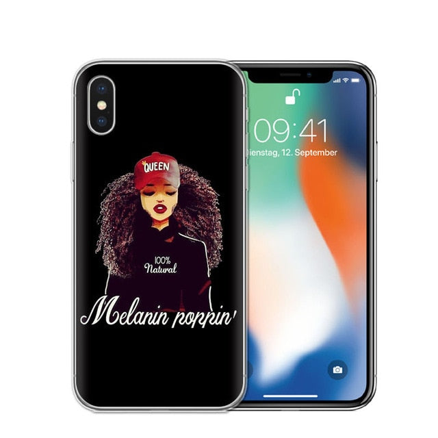 Melanin Poppin Soft Silicone Phone Case for iPhone