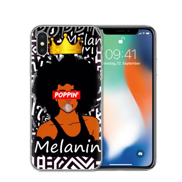 Melanin Poppin Soft Silicone Phone Case for iPhone