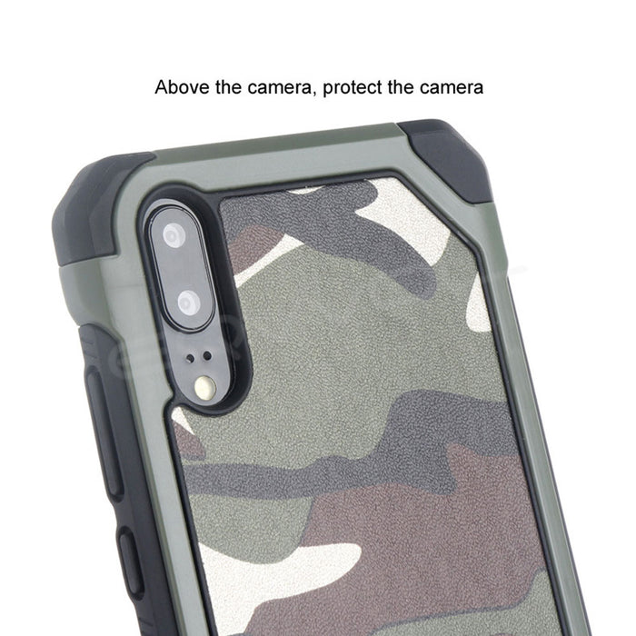 Three In One Army Green Camouflage Case For Huawei P20 P10 P9 P8 Lite P9 Plus