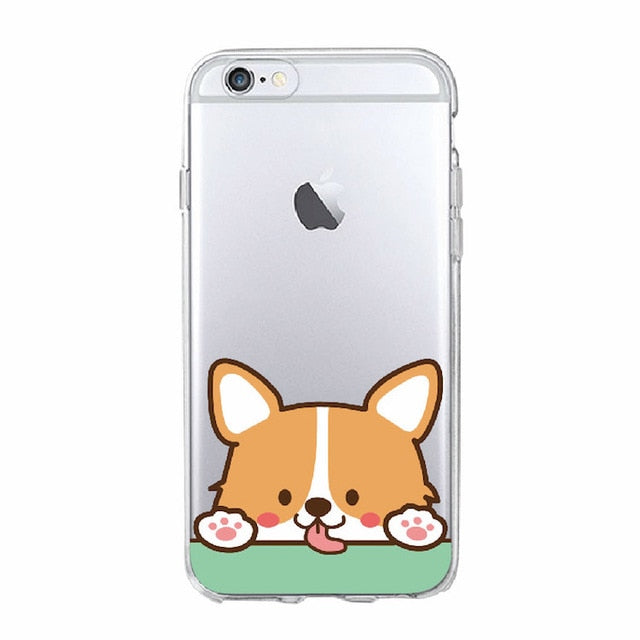 Cute Corgi Butt Soft Clear Phone Case For iPhone 7 7Plus 6 6S 8 8PLUS X XS Max